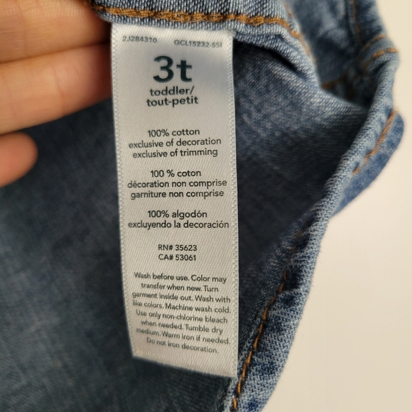 Carter's Toddler 3T Denim Button Long Sleeve Shirt - Picture 4 of 5